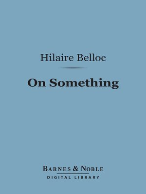 cover image of On Something (Barnes & Noble Digital Library)